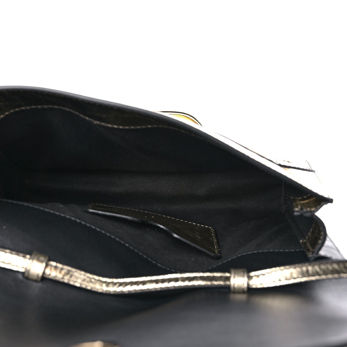 Metallic Crash Calfskin The Story Crossbody Bag Gold