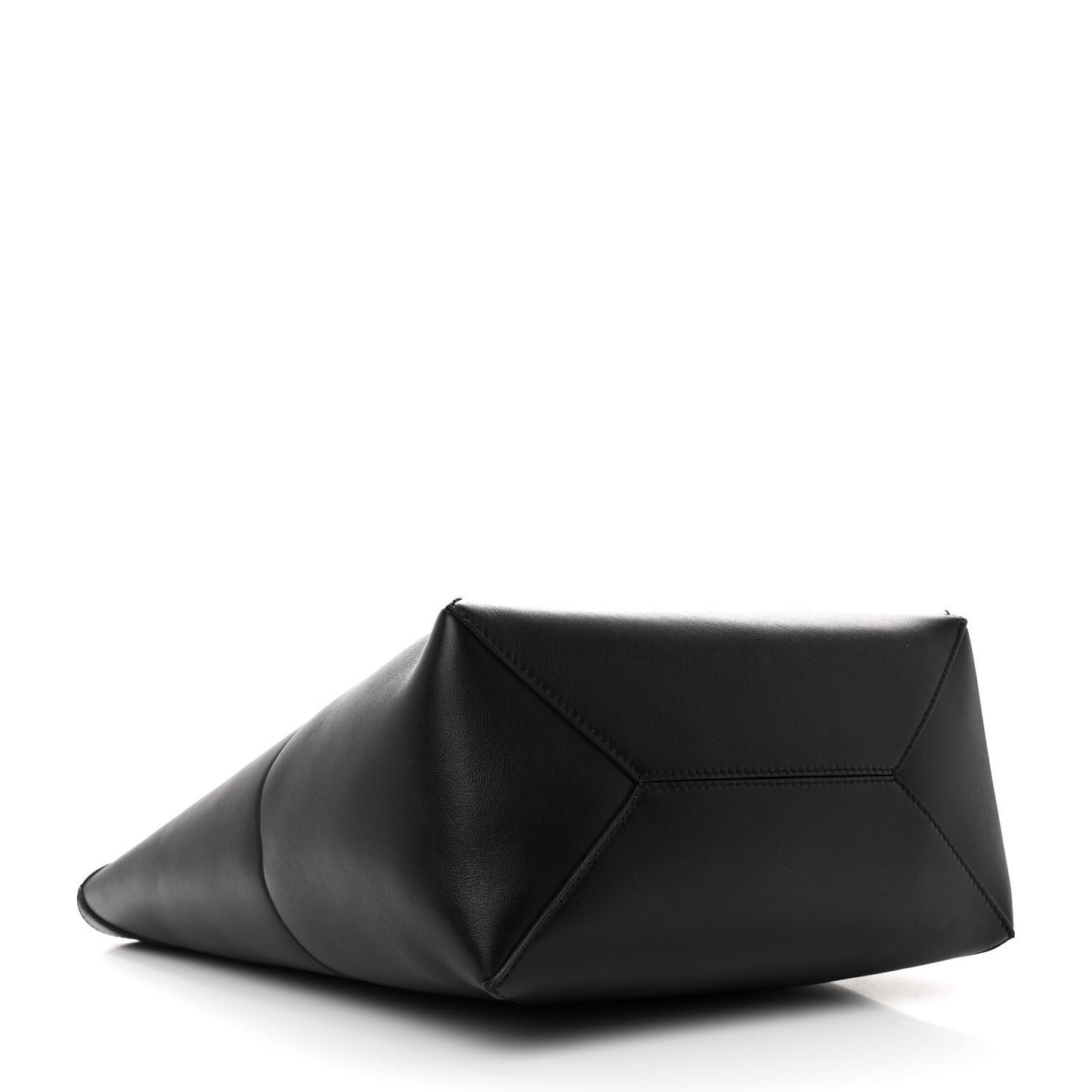 Shiny Calfskin Medium Puzzle Fold Tote Black