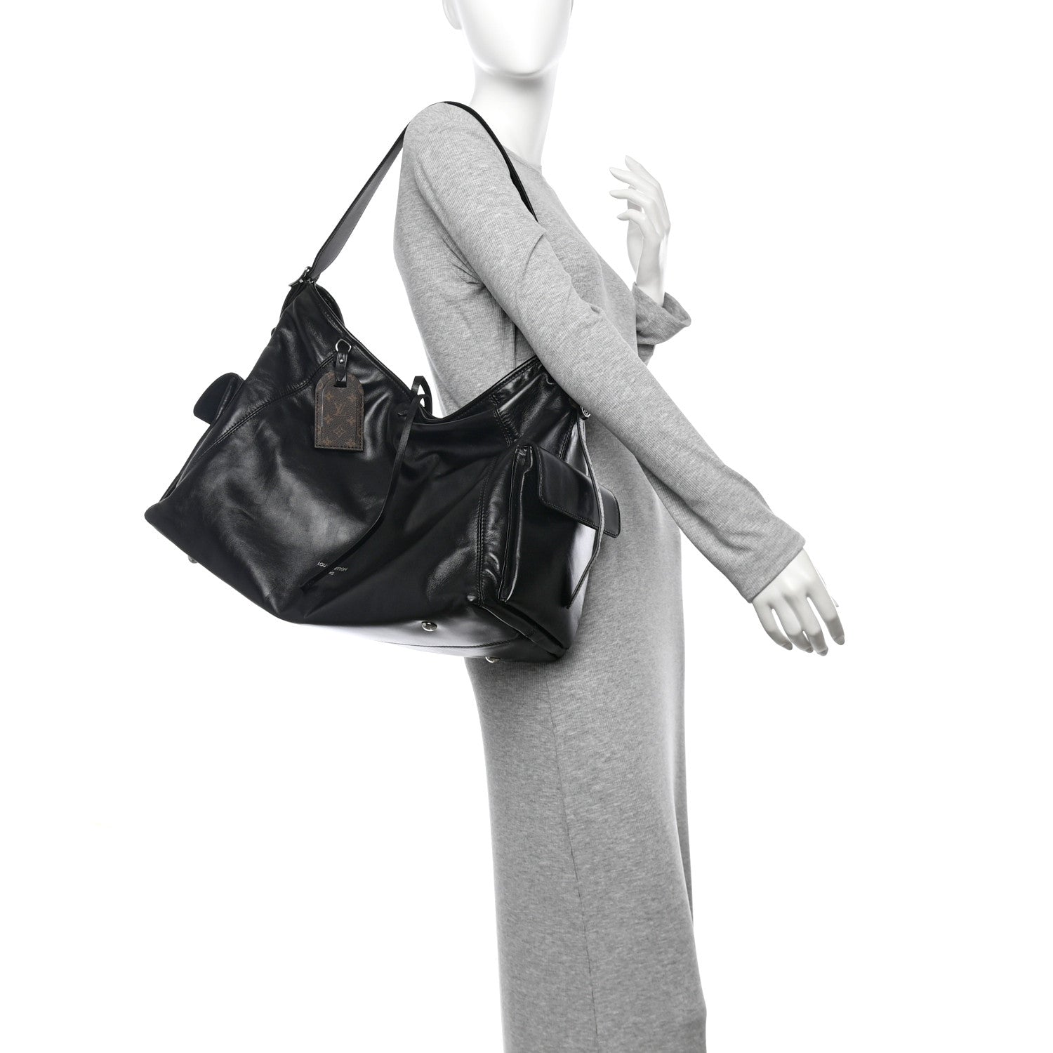 Louis Vuitton Lambskin CarryAll Travel Bag Black 2 of 11