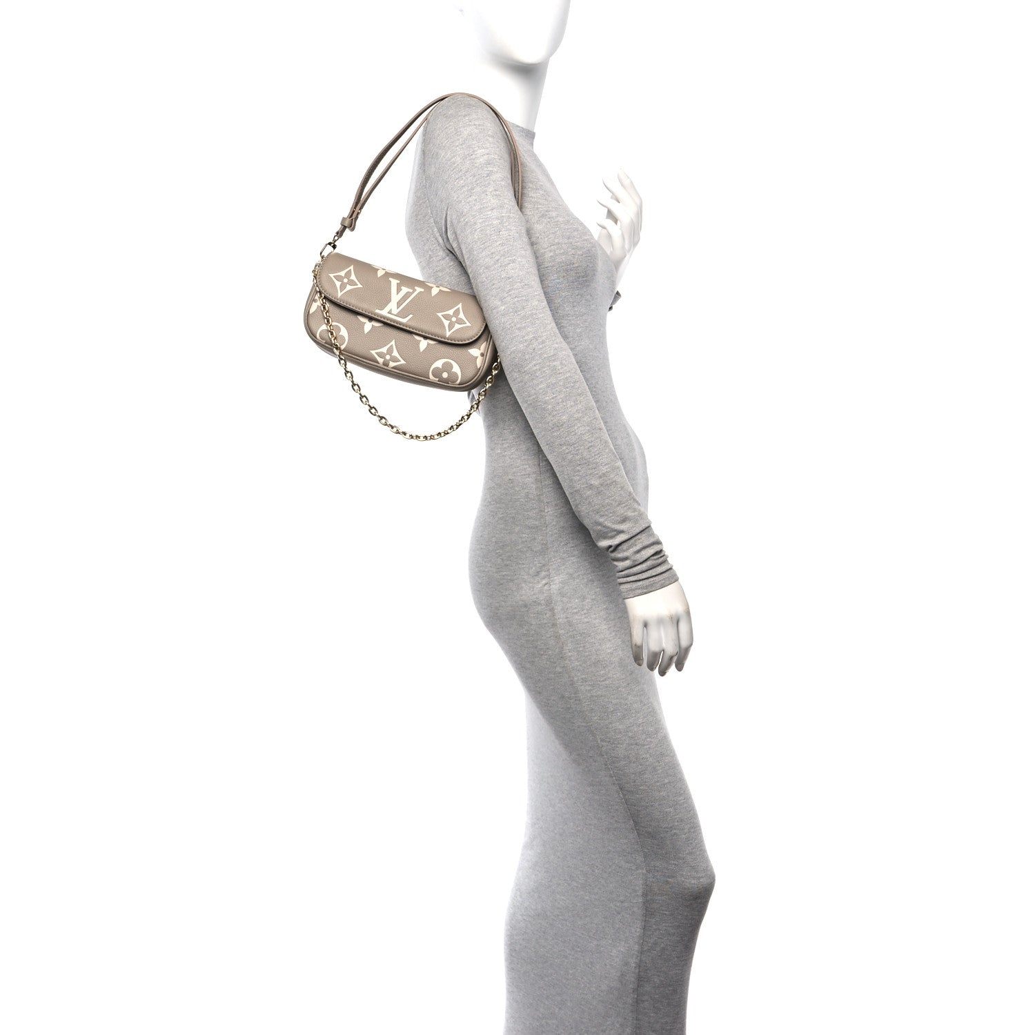Louis Vuitton Empreinte Monogram Giant Ivy Wallet On Chain Tourterelle Creme 2 of 9