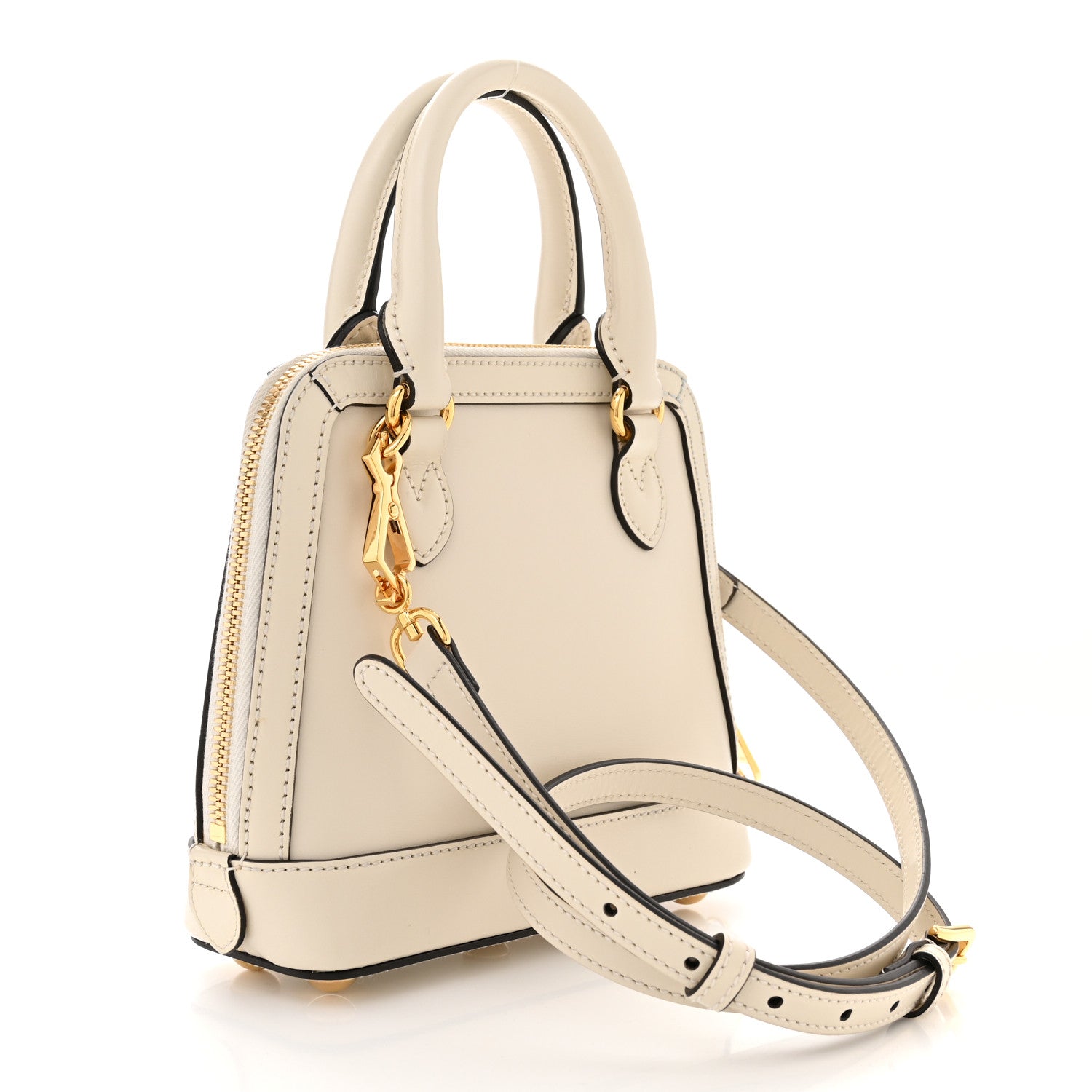 Gucci Boarded Plutone Calfskin Mini Horsebit 1955 Top Handle Bag Mystic White 3 of 12