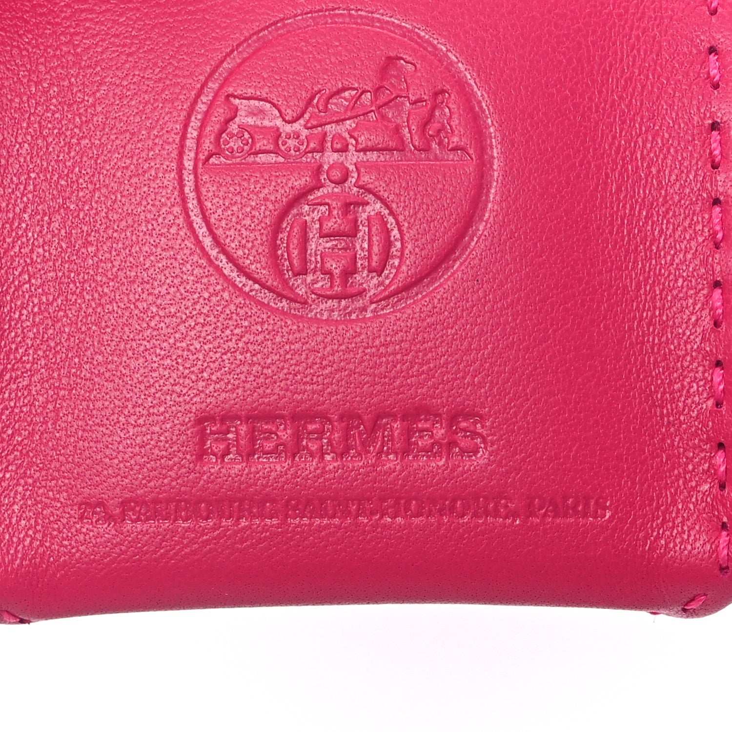 Hermes Milo Lambskin Swift Shopping Bag Charm Rose Mexico 3 of 5