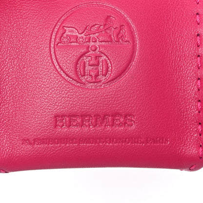 Hermes Milo Lambskin Swift Shopping Bag Charm Rose Mexico 3 of 5