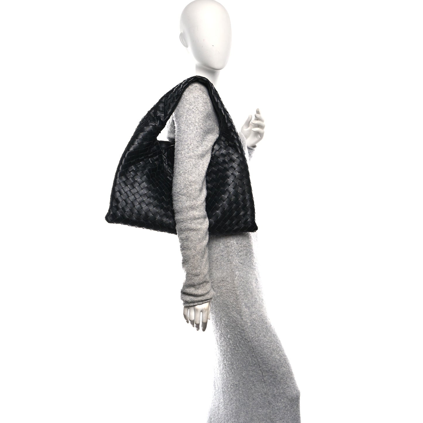 Calfskin Intrecciato Small Hop Black