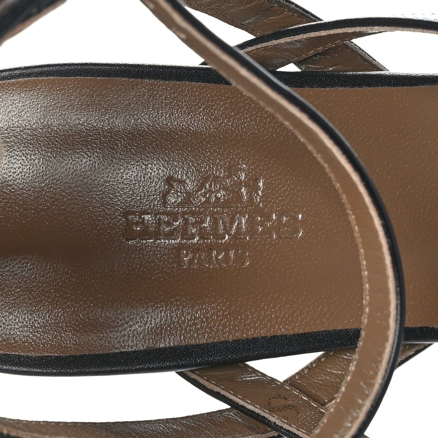 Hermes Calfskin Anthinea Sandals 38.5 Black 7 of 8