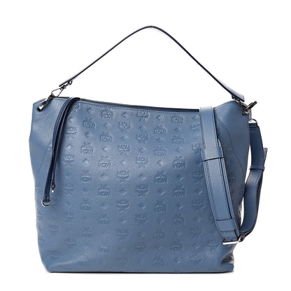MCM Calfskin Ottomar Monogram Large Klara Hobo Luft Blue 1 of 8