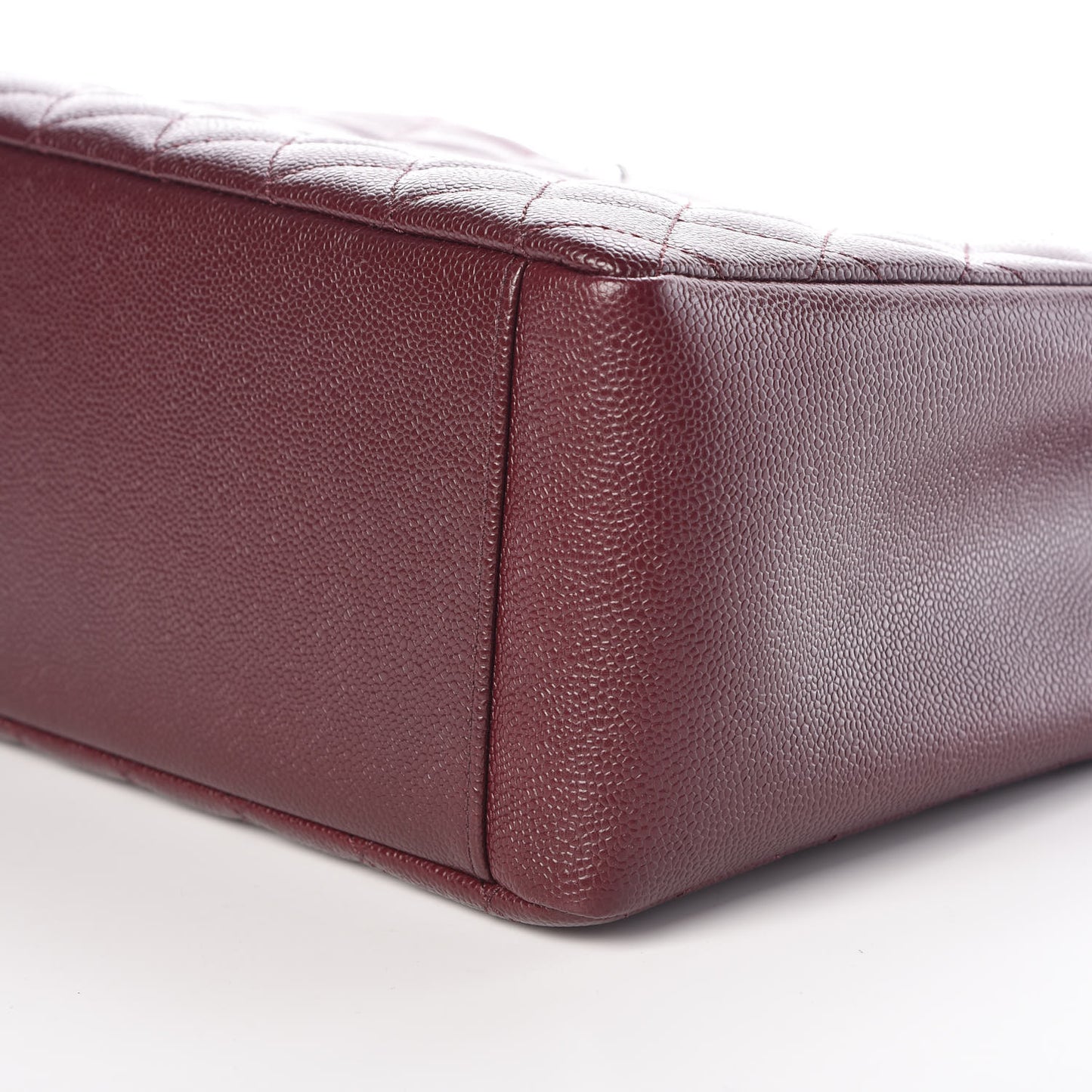 Caviar Quilted Grand Shopping Tote GST Burgundy