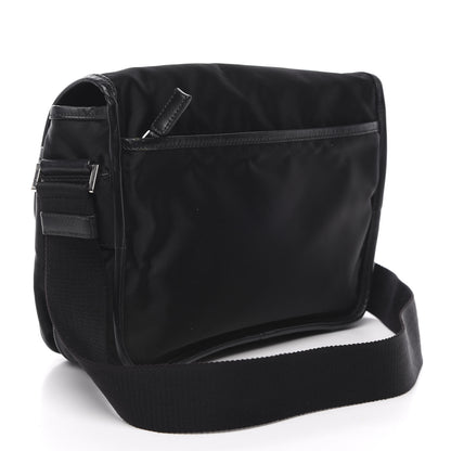 Prada Tessuto Nylon Saffiano Logo Messenger Bag Black 3 of 10