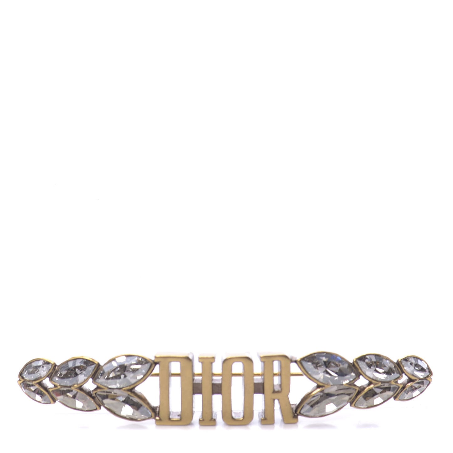 Crystal Dior Petal Brooch Gold