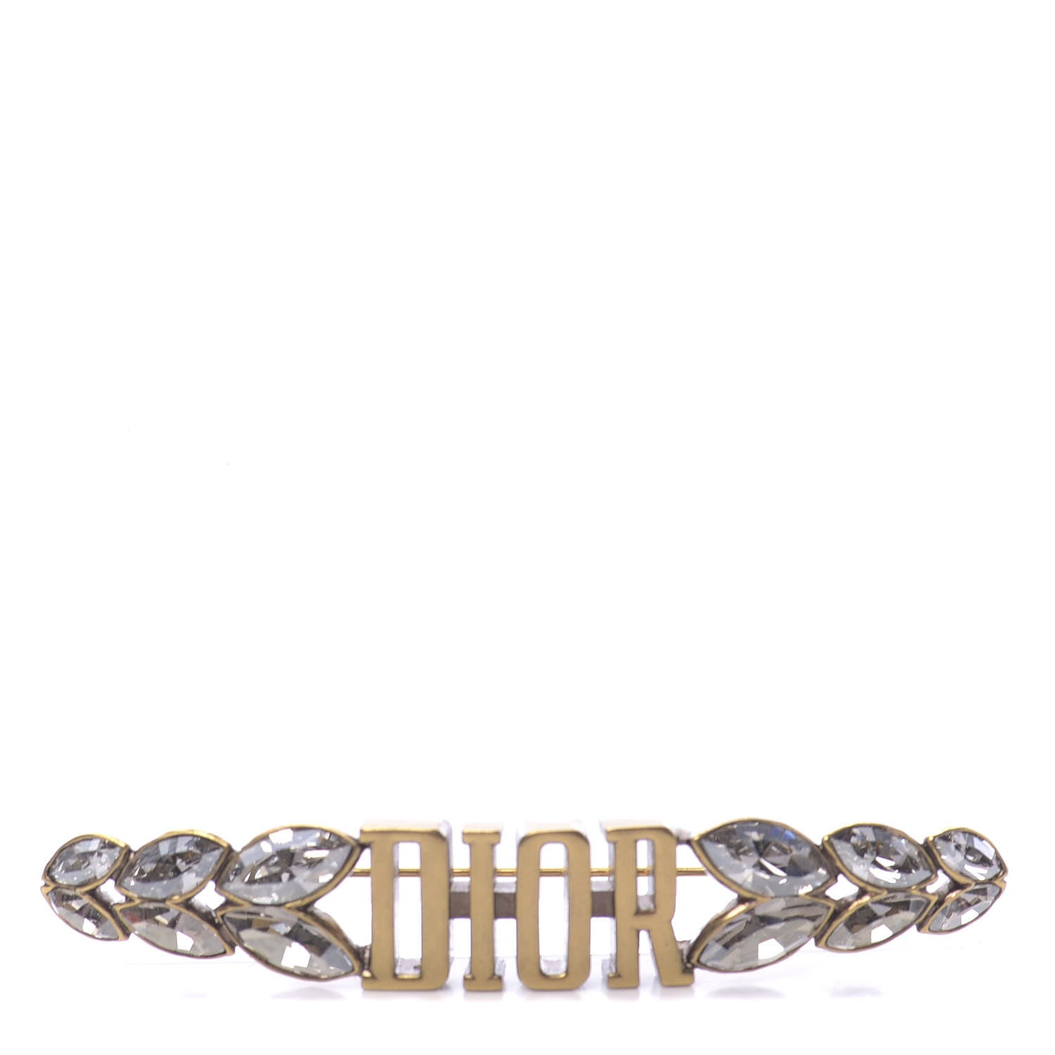 Christian Dior Crystal Dior Petal Brooch Gold 1 of 4