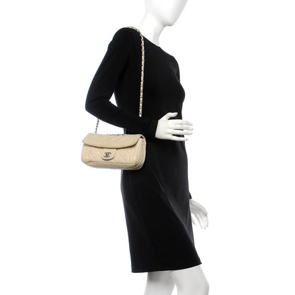 Chanel Aged Calfskin Perforated Small Flap Beige Clair 3 of 15