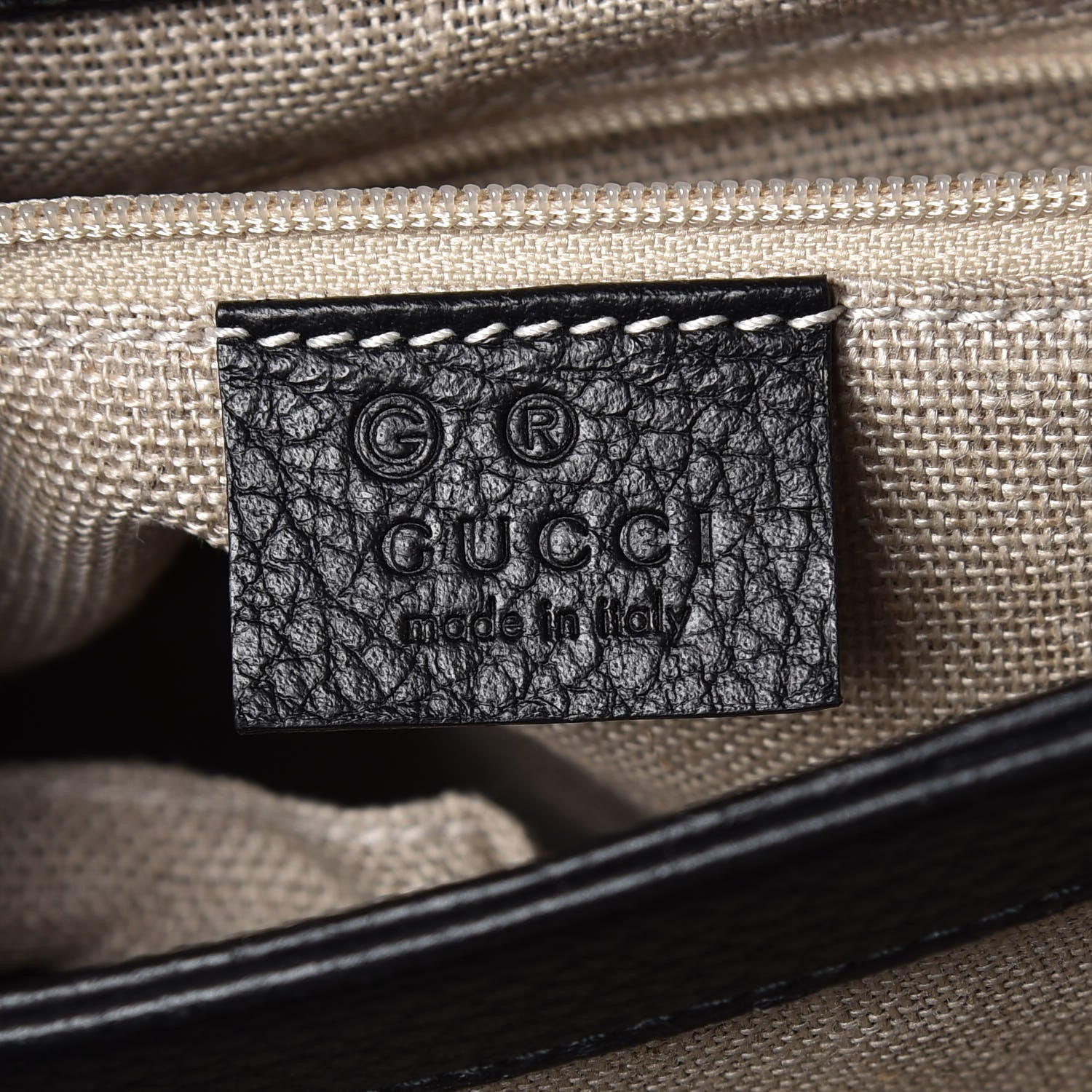 Gucci Dollar Calfskin Interlocking G Top Handle Shoulder Bag Black 6 of 11