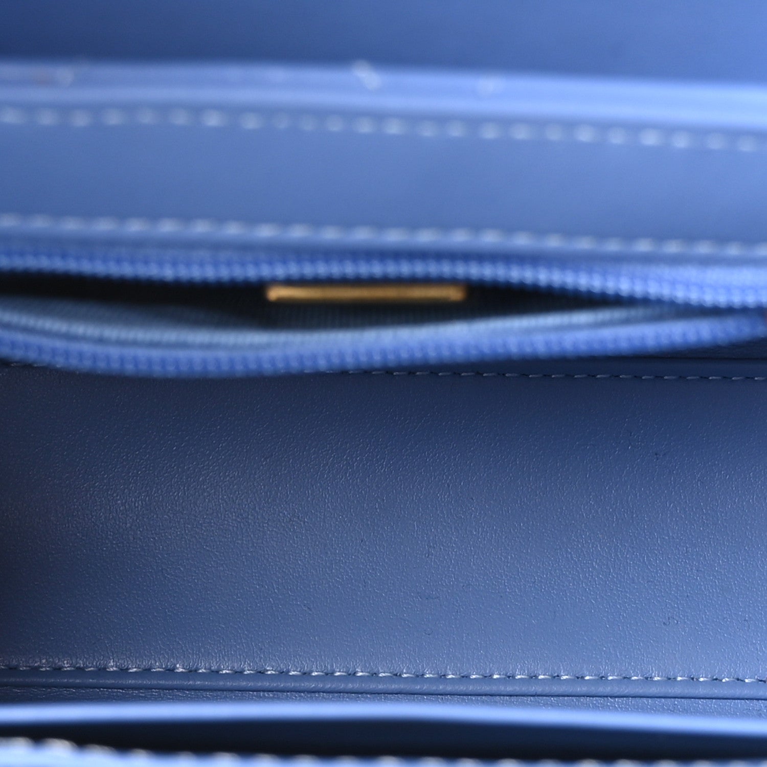 Chanel Shiny Aged Calfskin Quilted Nano Kelly Shopper Blue Blue 5 of 10