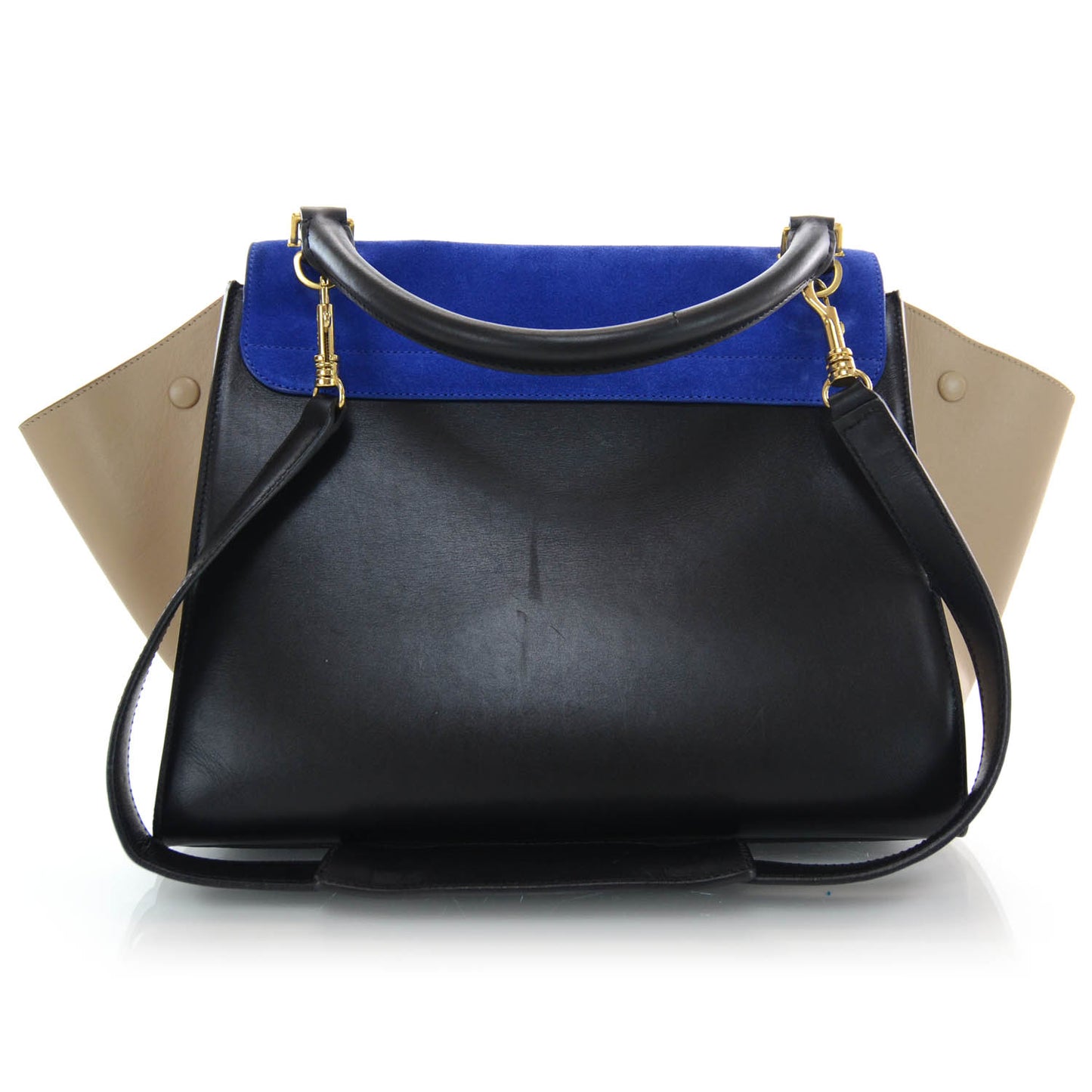Calfskin and Suede Small Trapeze Tri-Color