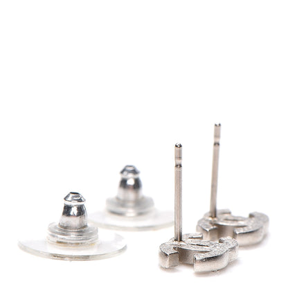 Chanel Crystal Mini Timeless CC Earrings Silver 3 of 4