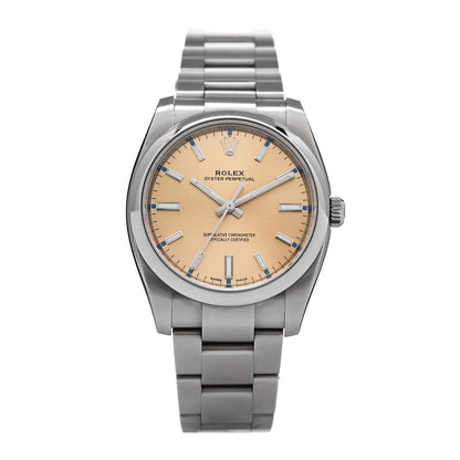 Rolex Stainless Steel 34mm Oyster Perpetual Watch Champagne 114200 1 of 5