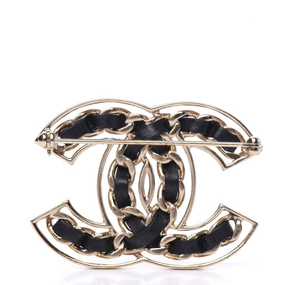 Chanel Lambskin Chain CC Brooch Black Gold 2 of 4