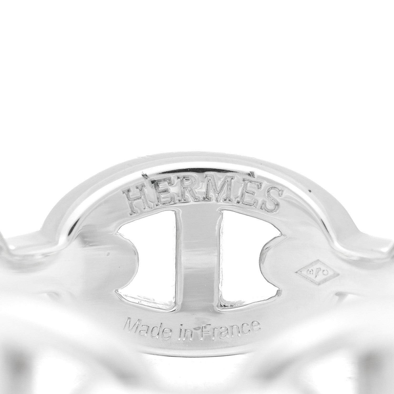 Hermes Sterling Silver PM Chaine d'Ancre Enchainee Band Ring 59 8.75 4 of 5