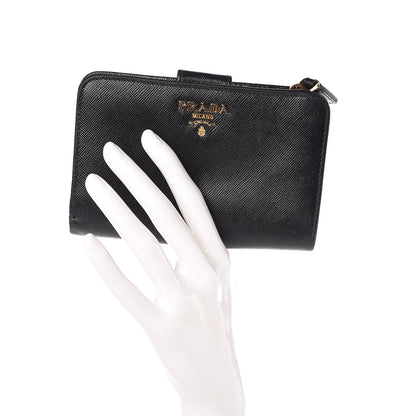 Prada Saffiano Compact Wallet Black 2 of 7