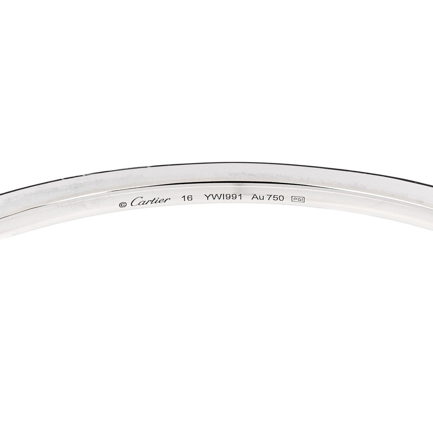 18K White Gold Diamond Etincelle de Cartier Bangle Bracelet 16