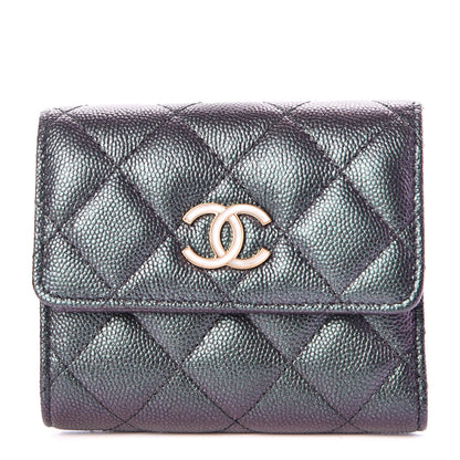 Chanel Iridescent Caviar Quilted Wallet Black 1 of 9