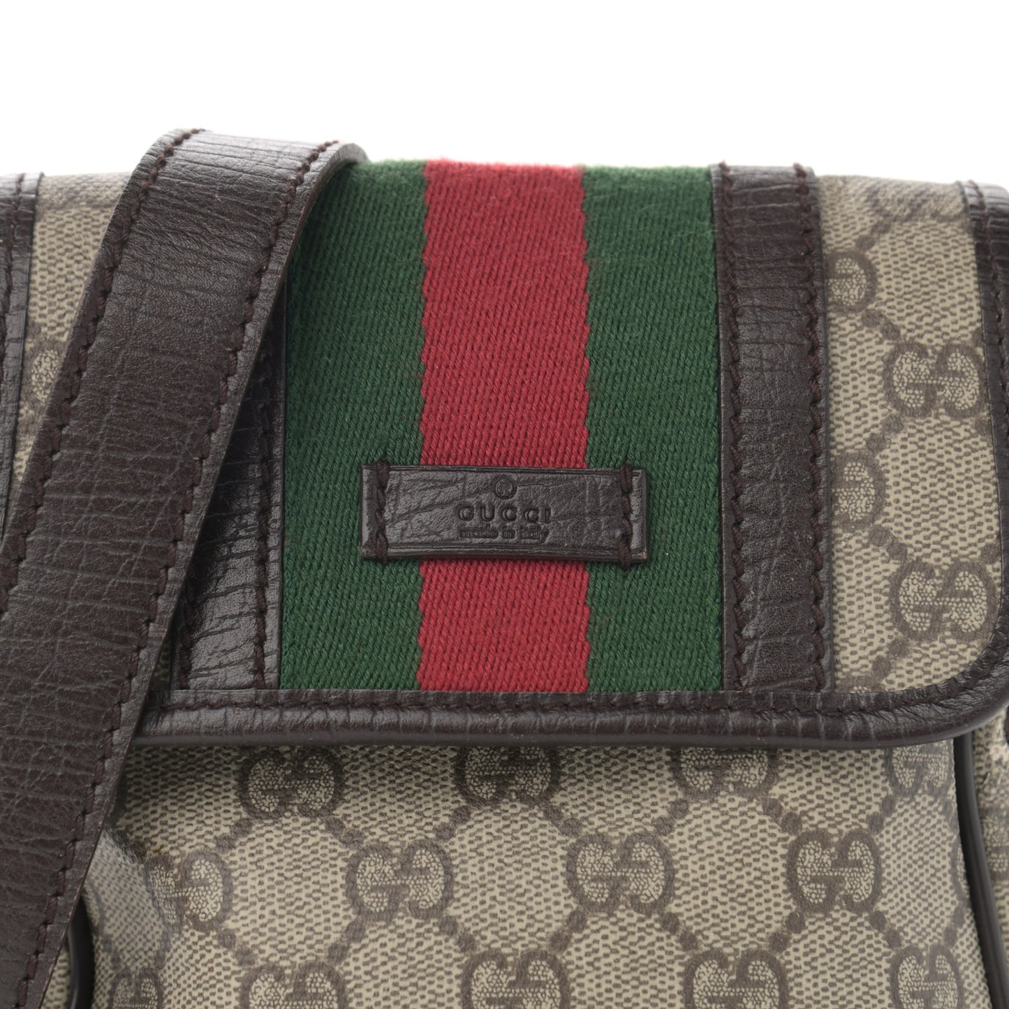 GG Plus Monogram Web Small Flap Messenger Bag