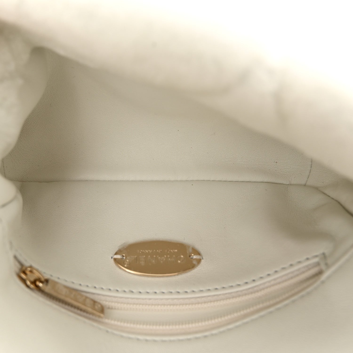 Chanel Shearling Lambskin Crystal Strass Flap White 5 of 10