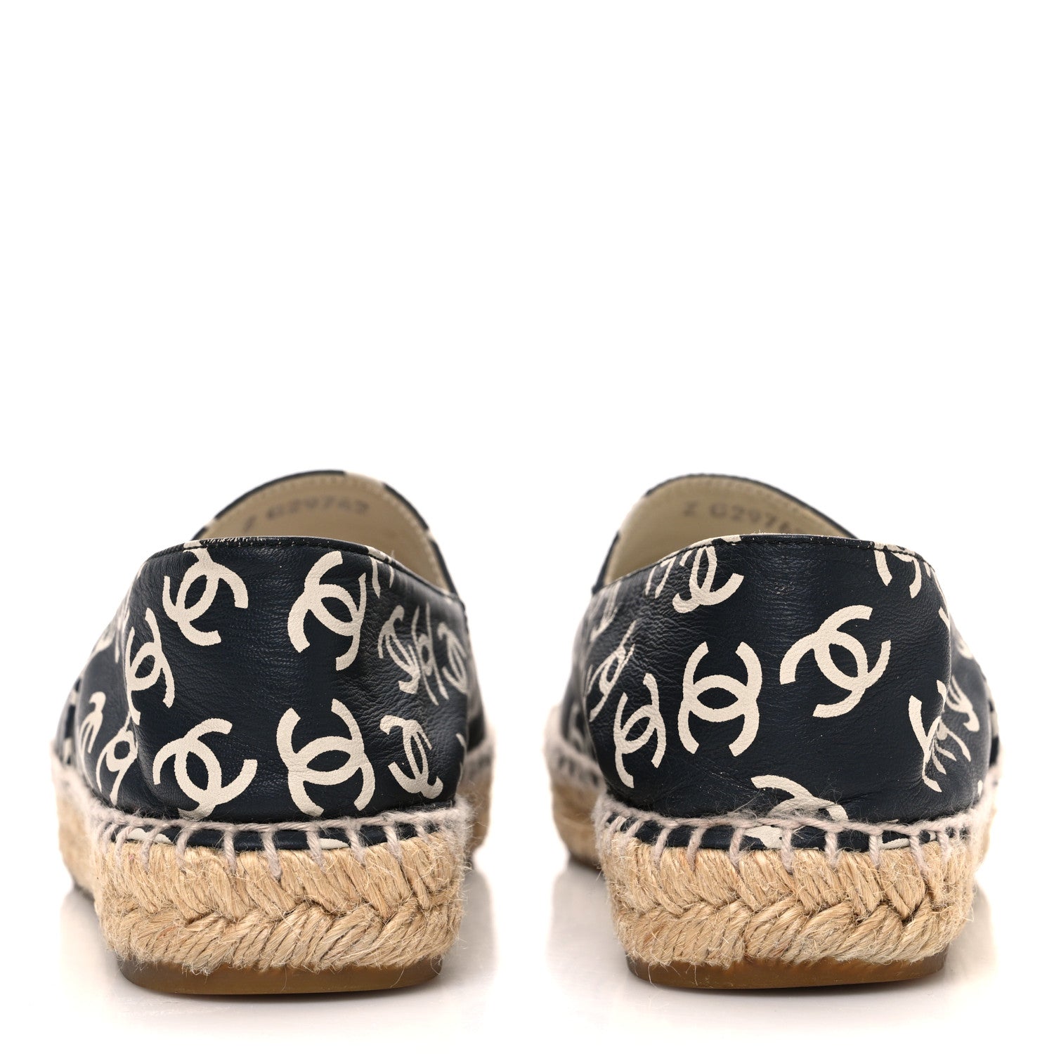 Chanel Lambskin Printed CC Espadrilles 36 Black White 6 of 12