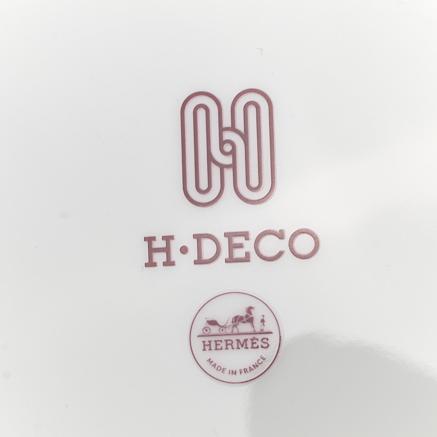 Hermes Porcelain H Deco Presentation Plate Set of 2 Rouge 3 of 6