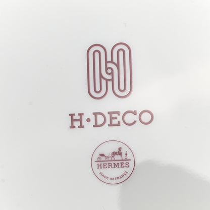 Hermes Porcelain H Deco Presentation Plate Set of 2 Rouge 3 of 6
