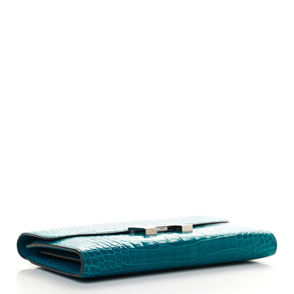 Hermes Shiny Alligator Constance Wallet Bleu Izmir 4 of 16