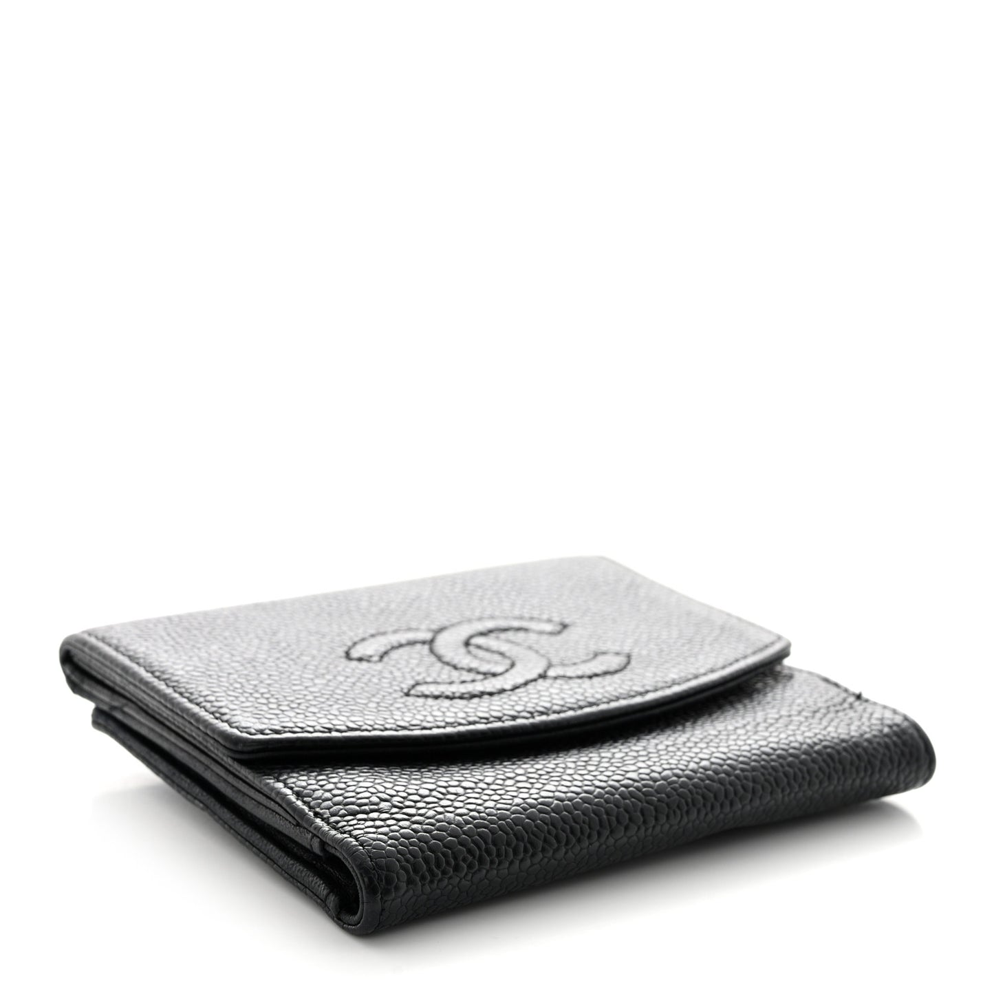 Caviar Timeless CC Compact French Wallet Black