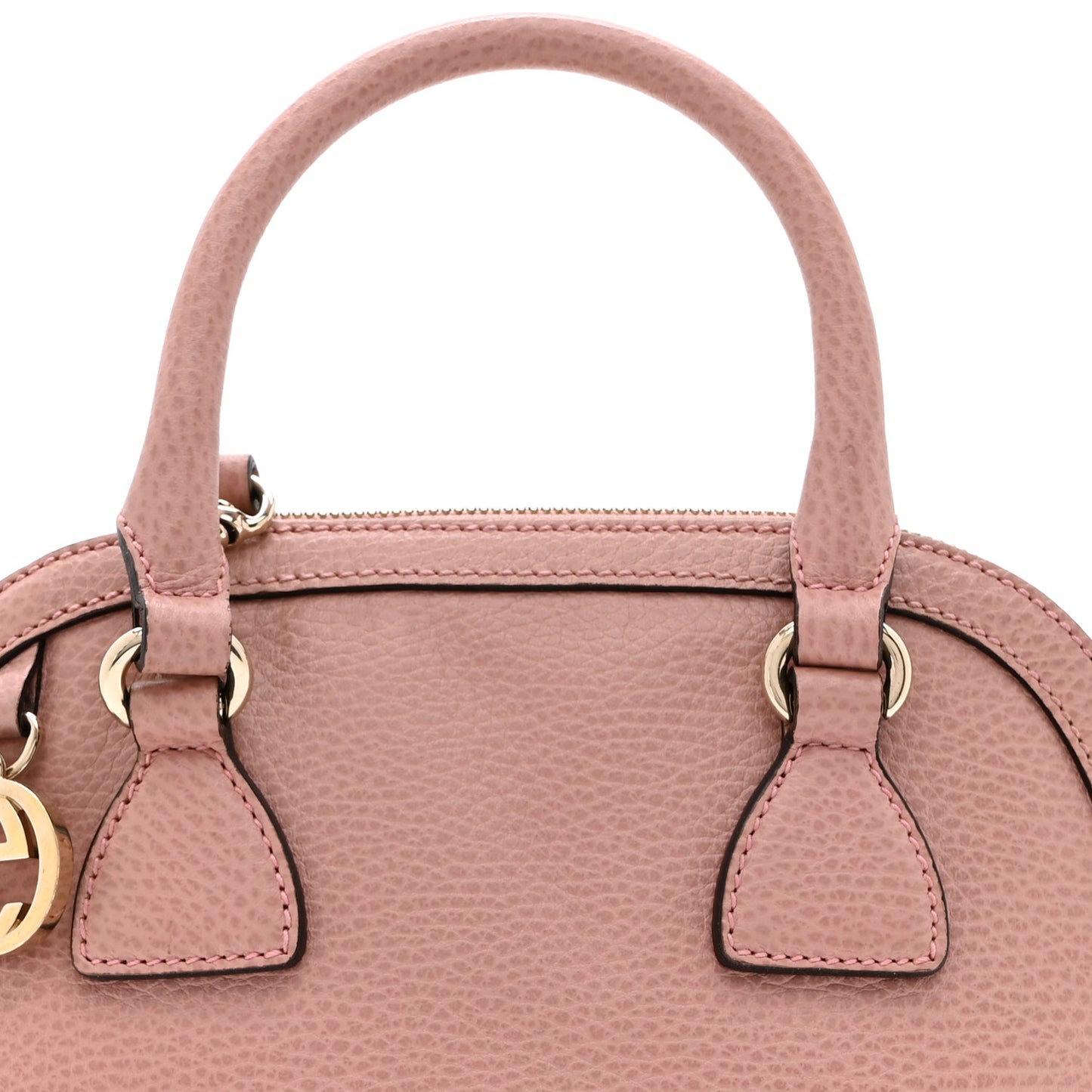 Dollar Calfskin Small GG Charm Dome Bag Soft Pink
