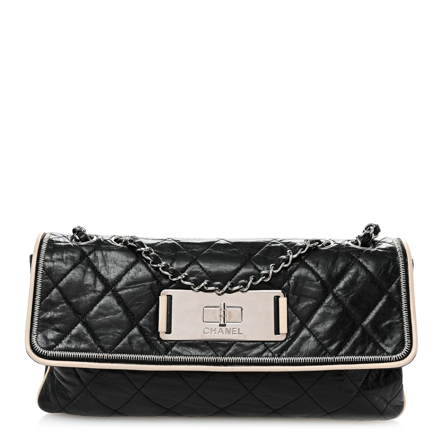 Lambskin East West Mademoiselle Flap Black