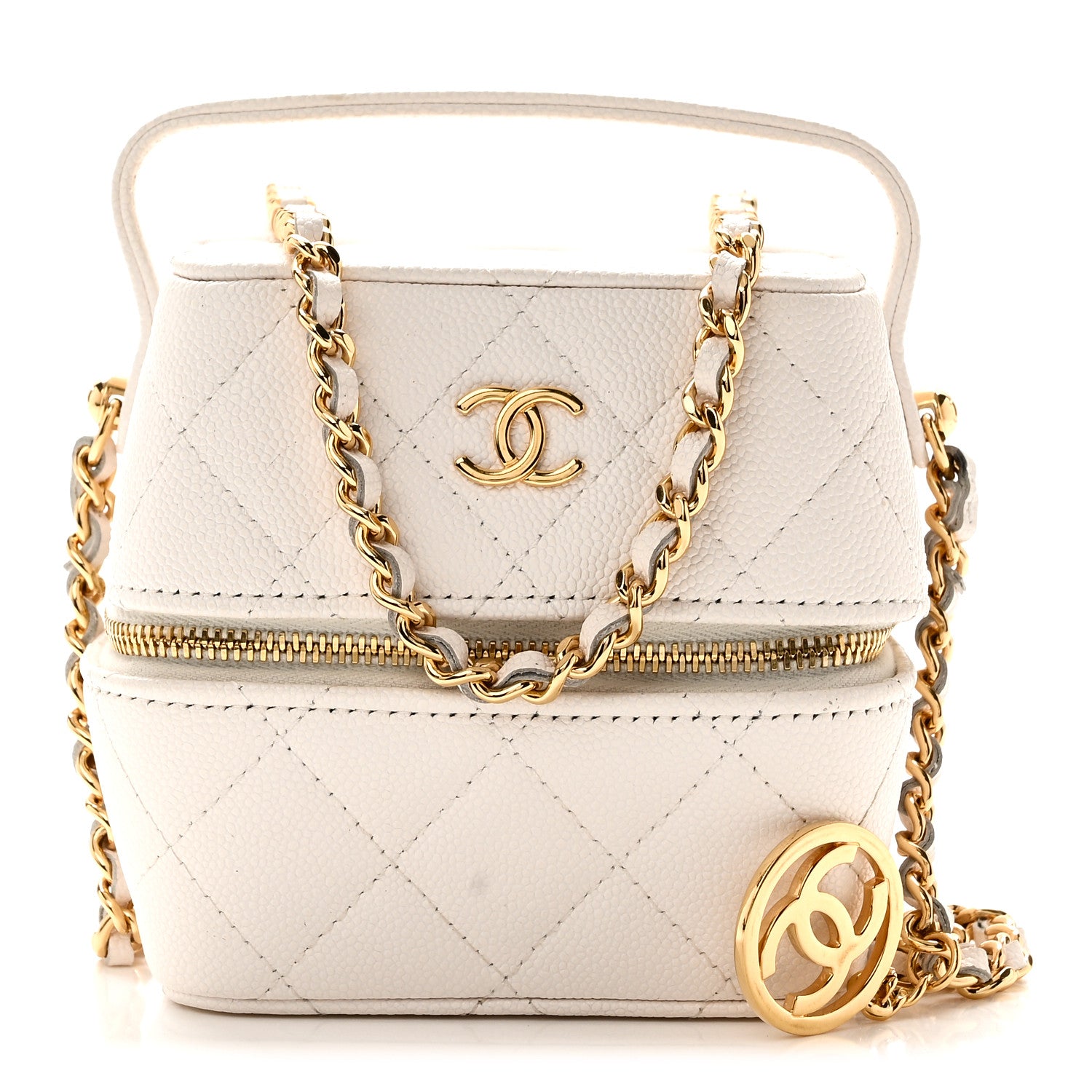 Chanel Caviar Quilted Vanity With Chain White 1 of 10