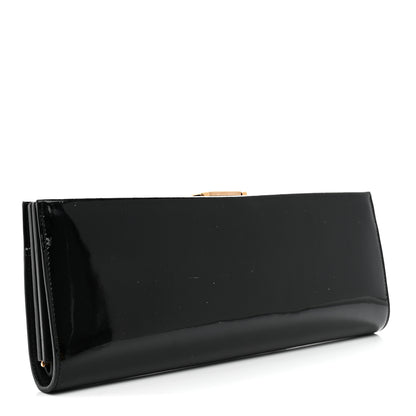 Salvatore Ferragamo Patent Musa Gancini Clutch Black 3 of 7