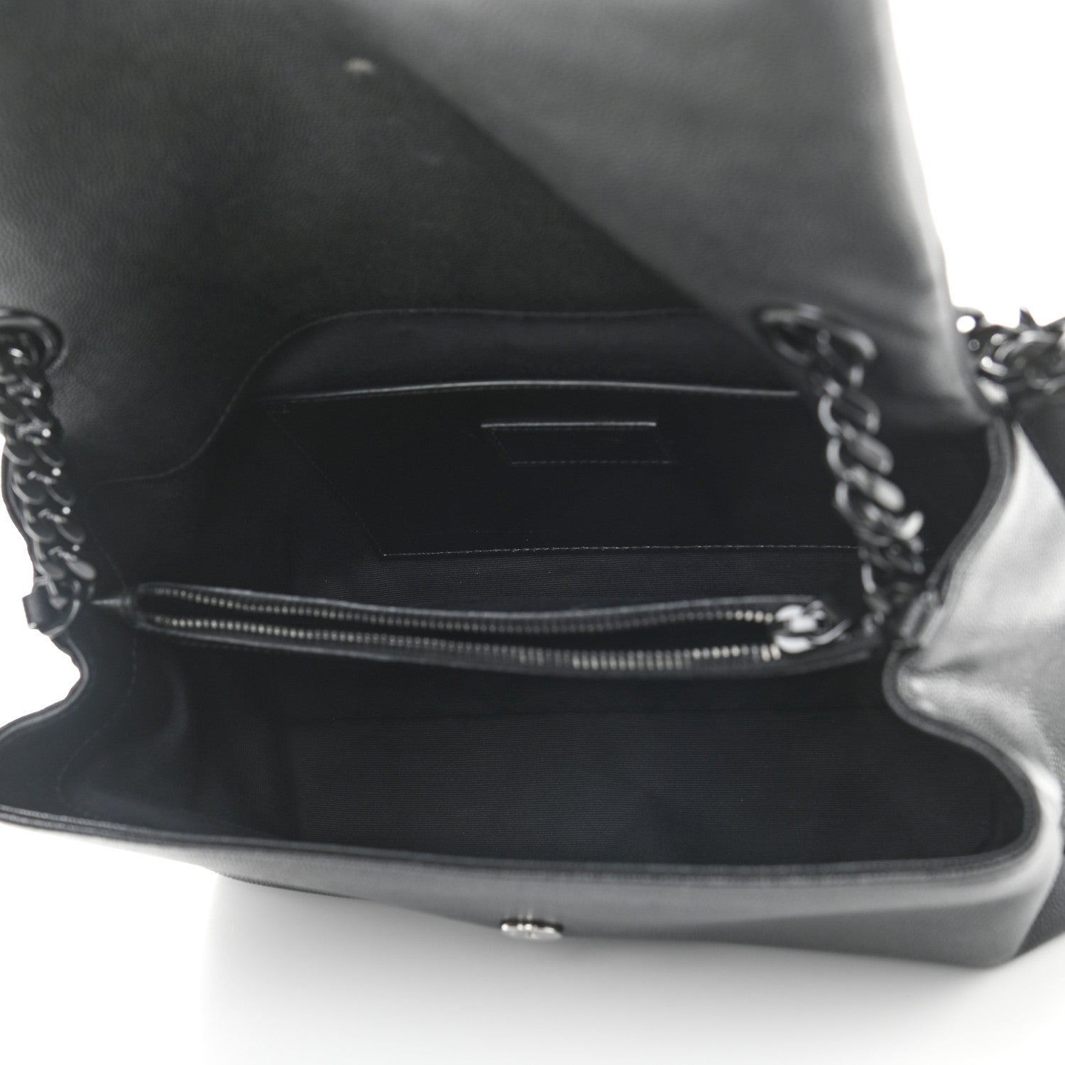 Saint Laurent Grain De Poudre Medium West Hollywood Monogram Fold-Over Black 5 of 12