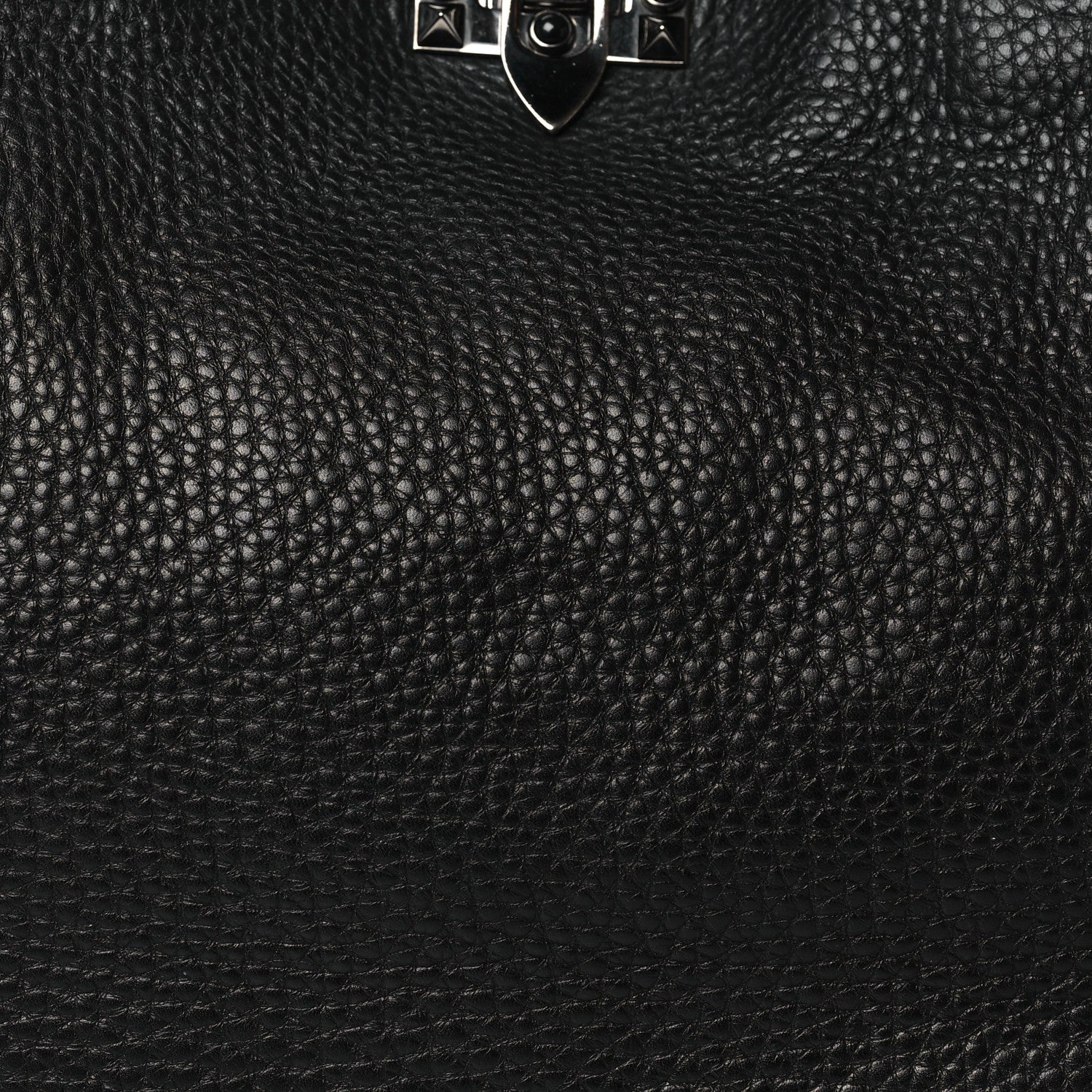 Valentino Garavani Grained Calfskin Onyx Medium Rockstud Rolling Tote Black 7 of 12
