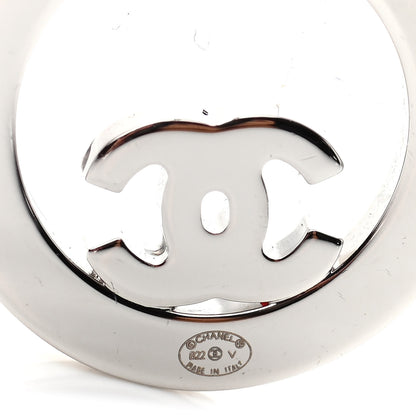 Chanel Crystal CC Round Earrings Silver 4 of 6