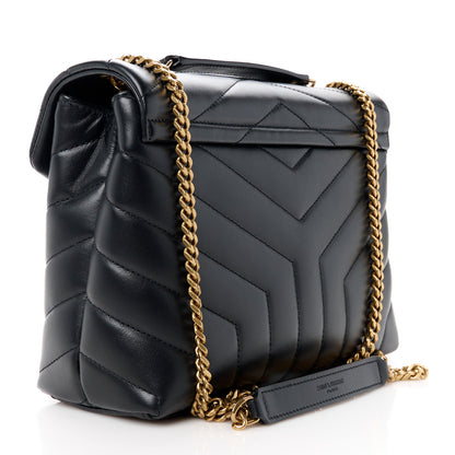 Saint Laurent Calfskin Y Quilted Monogram Small Loulou Chain Satchel Black 3 of 12