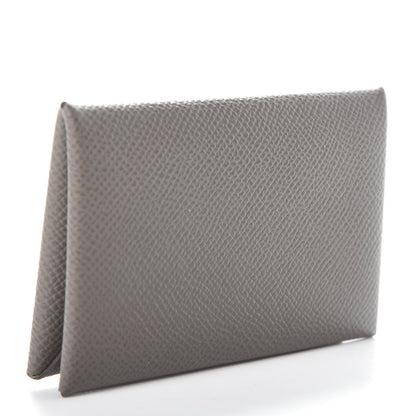 Hermes Epsom Verso Calvi Card Case Etain Vert Criquet 3 of 5