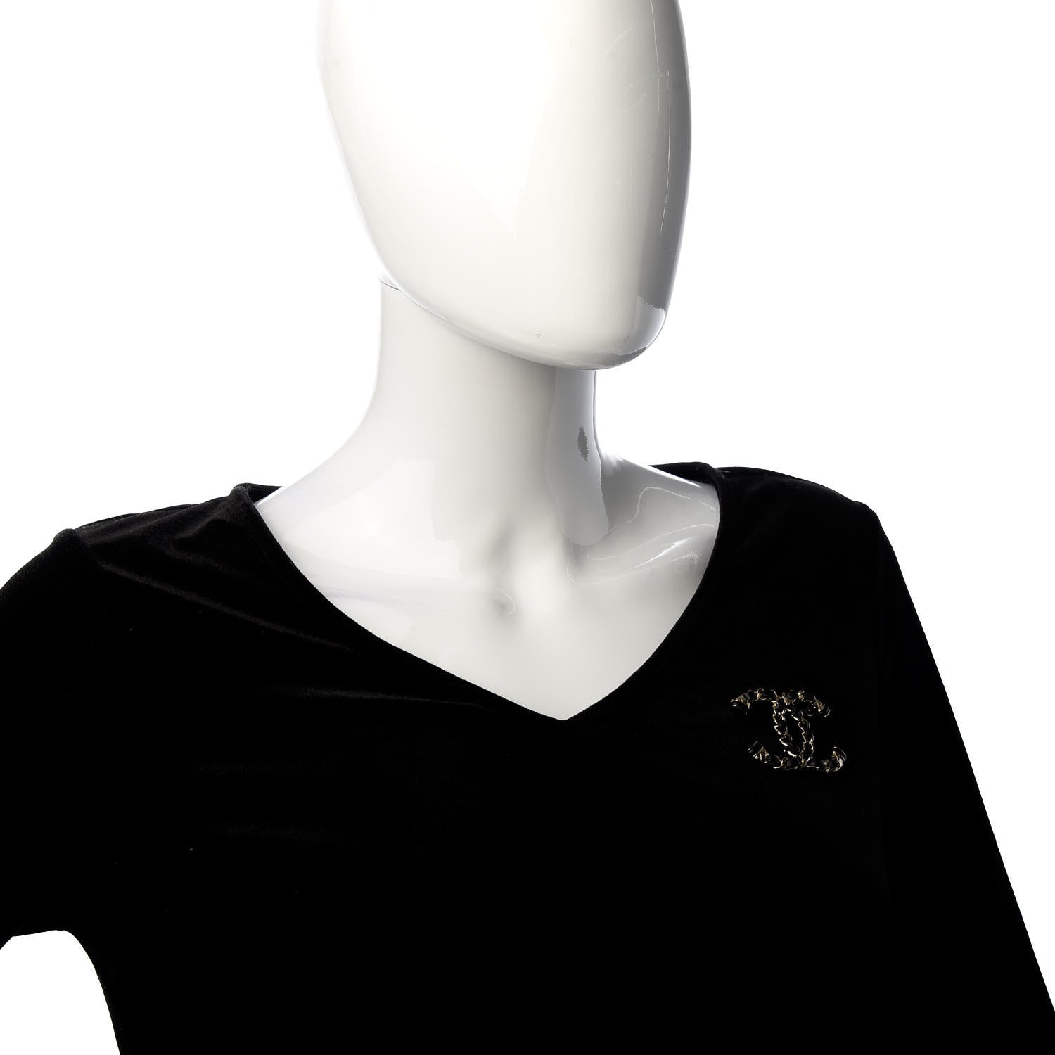 Chanel Lambskin Chain CC Brooch Black Gold 2 of 6