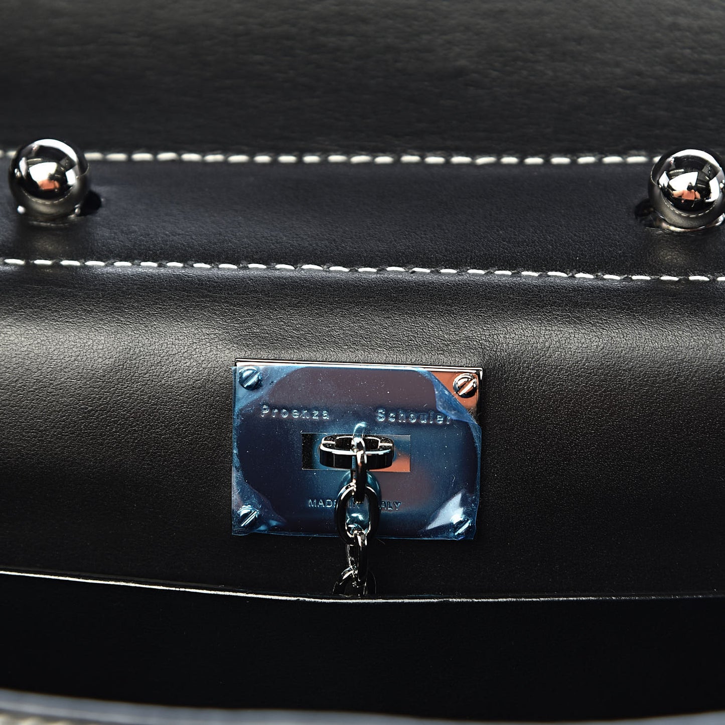 Smooth Calfskin Small Hava Top Handle Bag Black