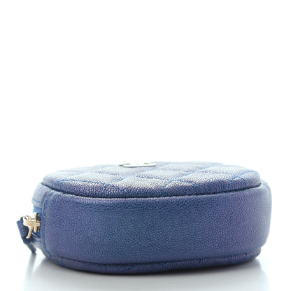 Chanel Iridescent Caviar Quilted Zip Around Classic Coin Purse Blue 3 of 4