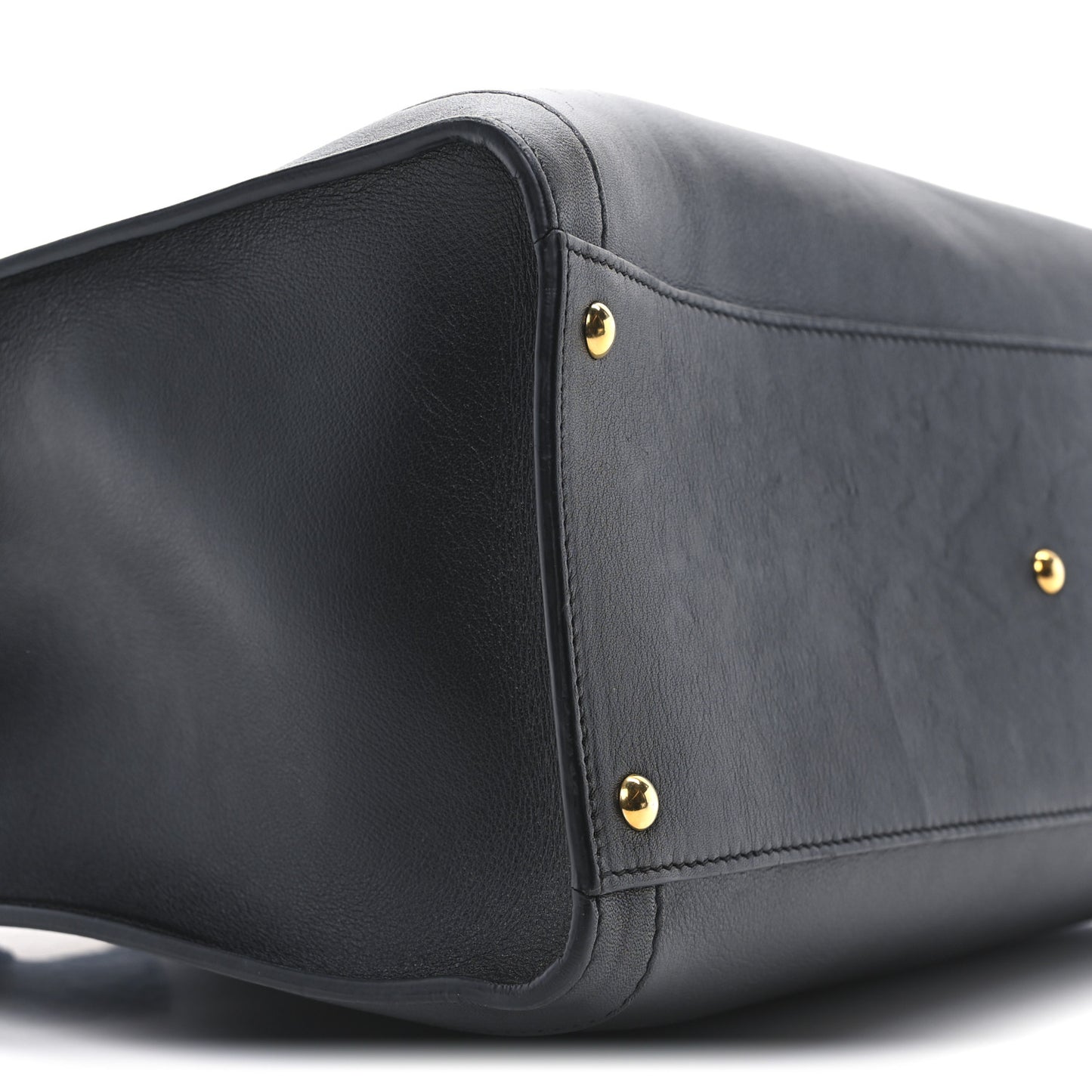 Calfskin Medium Diana Tote Bag Black Yellow Fluo