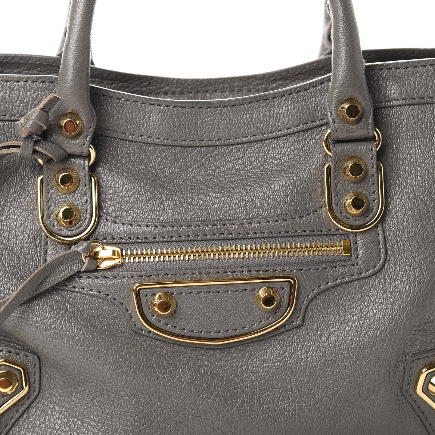 Chevre Gold Metallic Edge Hardware S City Gris Acier