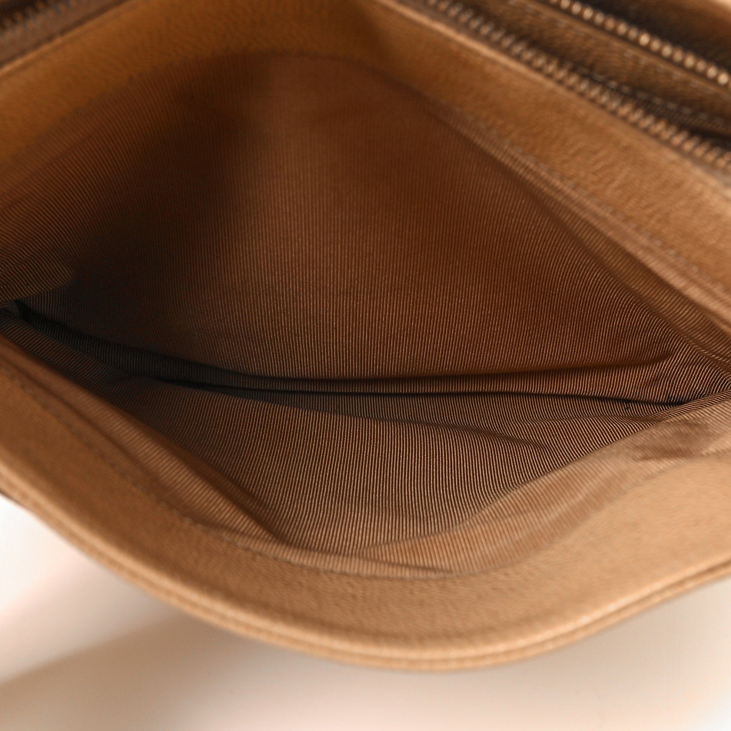 Caviar Logo Shoulder Bag Beige
