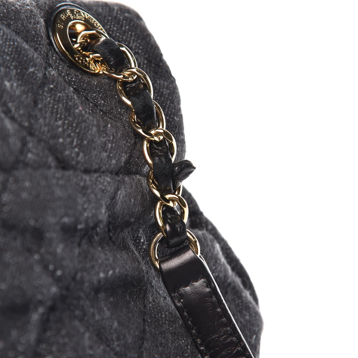 Chanel Denim Calfskin Quilted Backpack Dark Grey Black 8 of 8