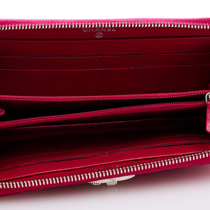 Chanel Sheepskin Quilted Mademoiselle Vintage Zip Around Wallet Dark Pink 5 of 7