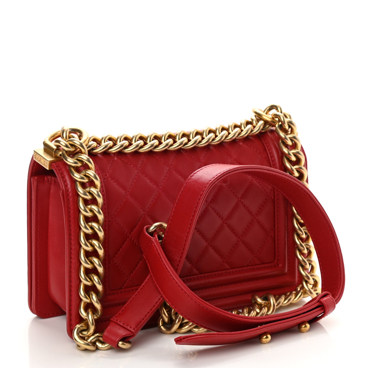 Chanel Lambskin Quilted Small Boy Flap Red 4 of 10